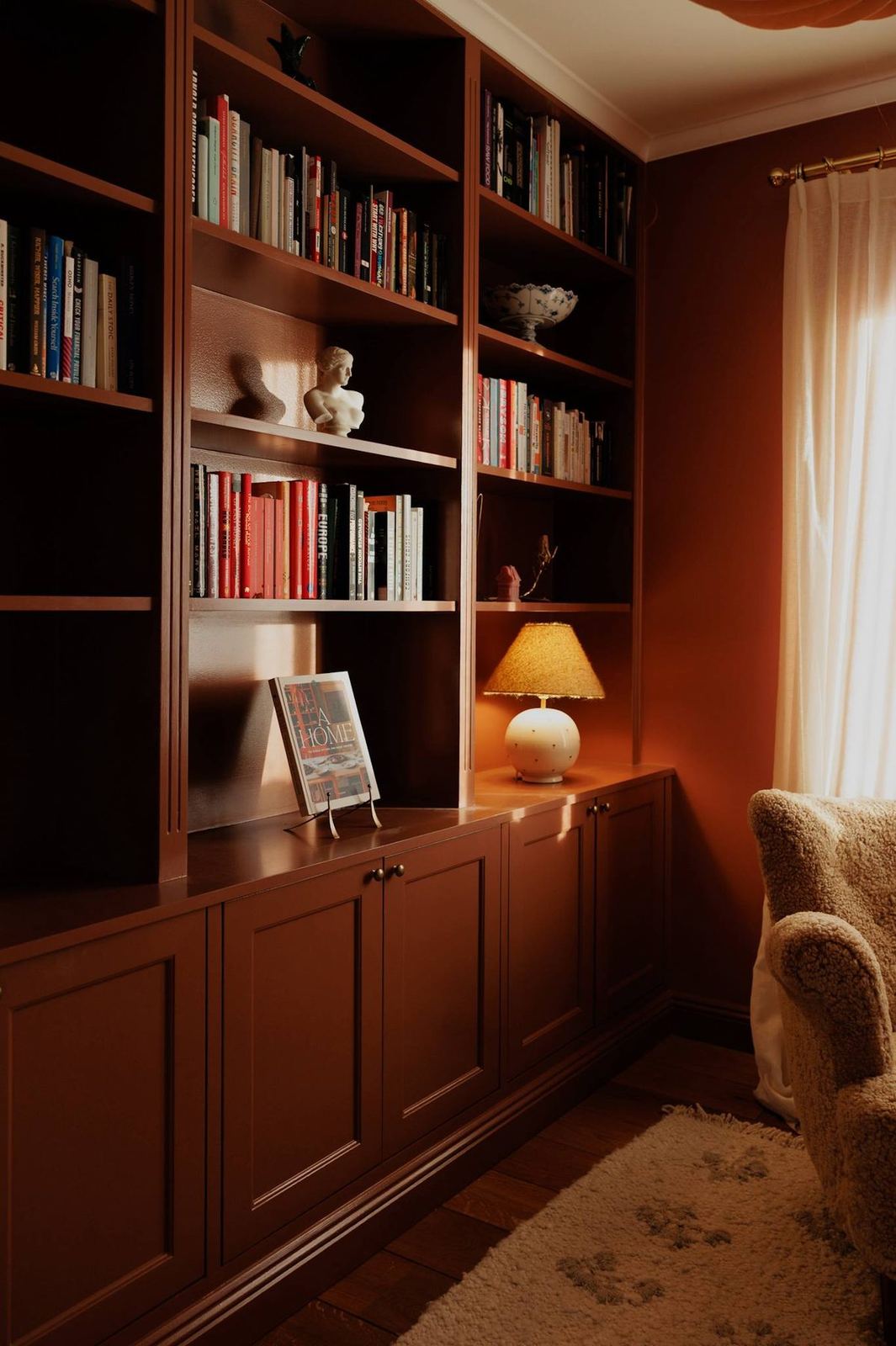 The terracotta library at Cherry Hill, photographed by our in-house photographer